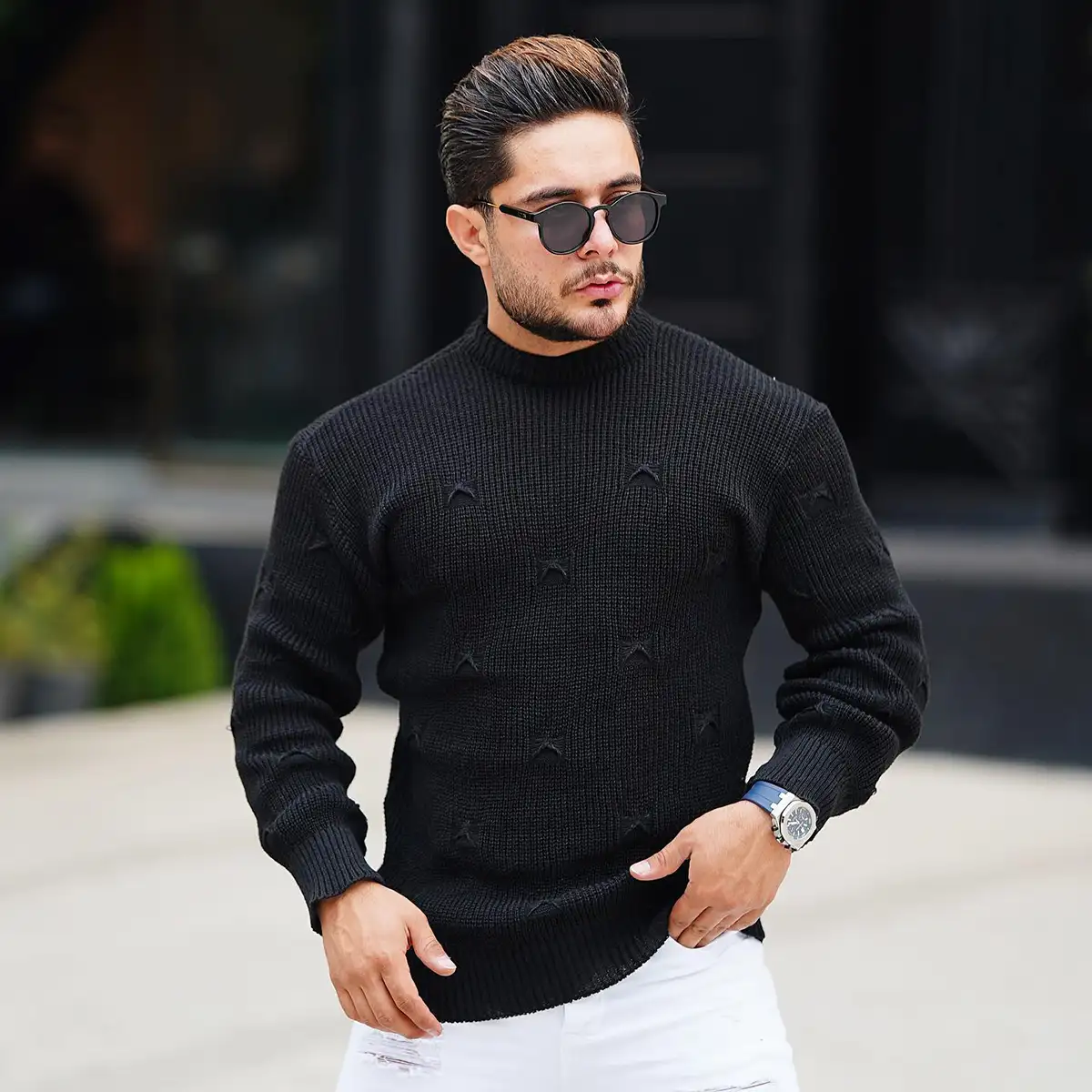 پلیور زاپ دار مشکی مردانه مدلDeta