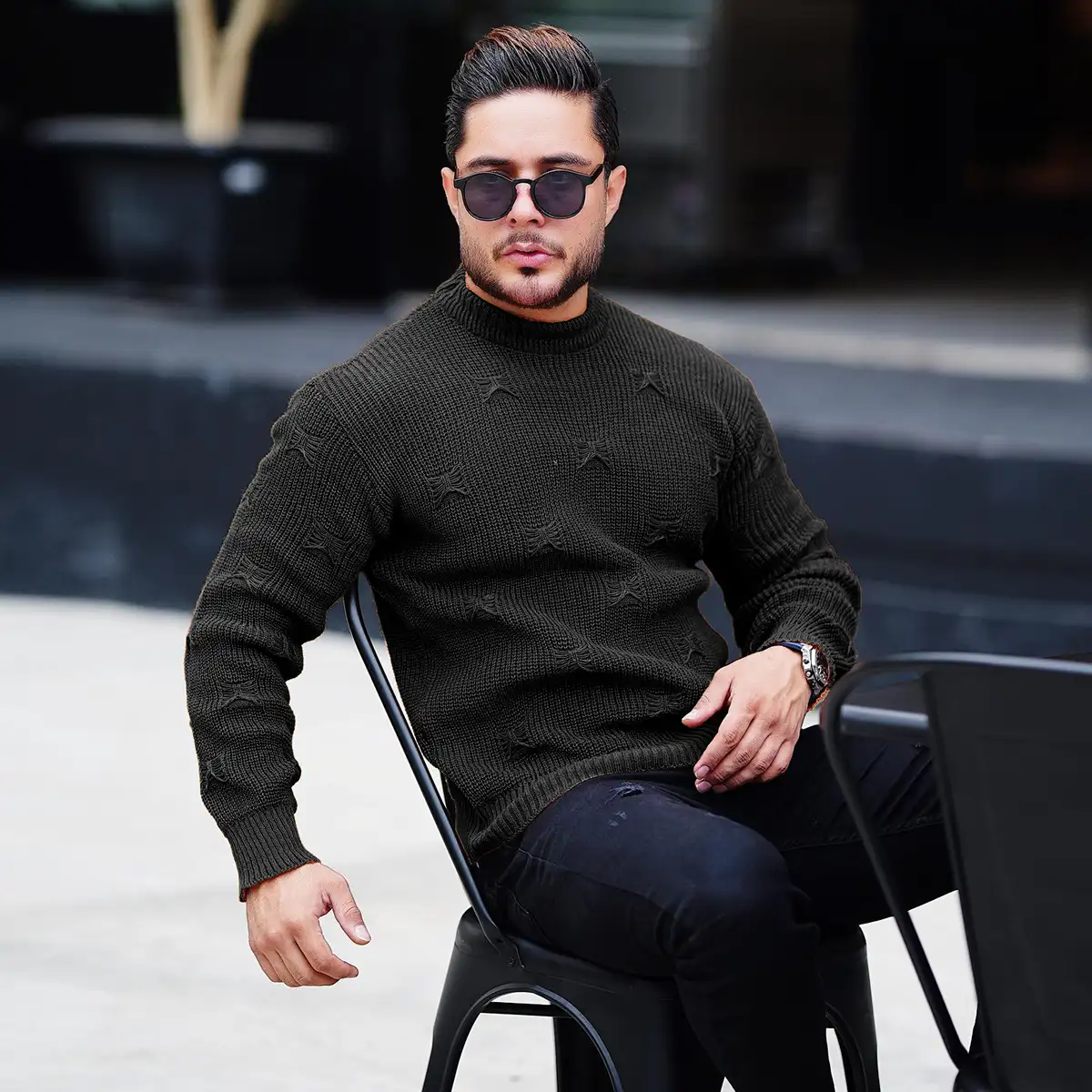 پلیور زاپ دار مشکی مردانه مدلDeta