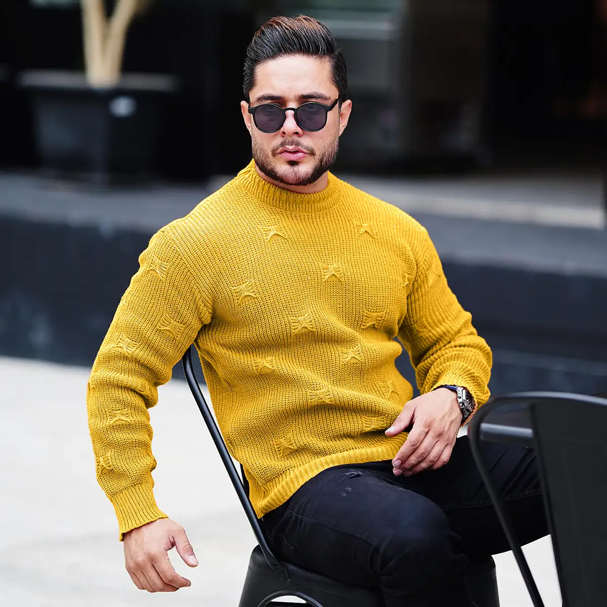 پلیور زاپ دارخردلی مردانه مدلDeta