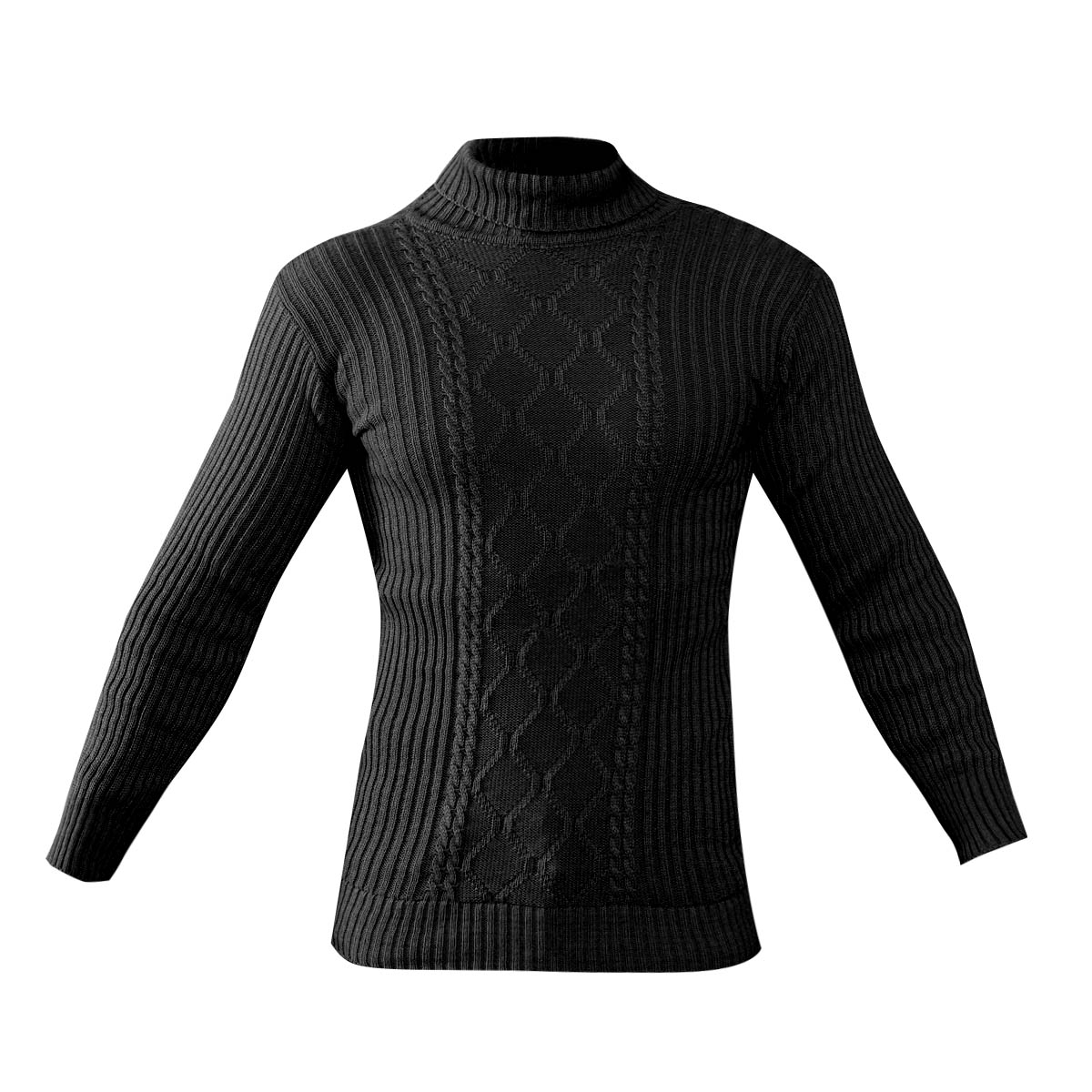 پلیوربافت مردانه مشکی یقه اسکی مدل Hakan