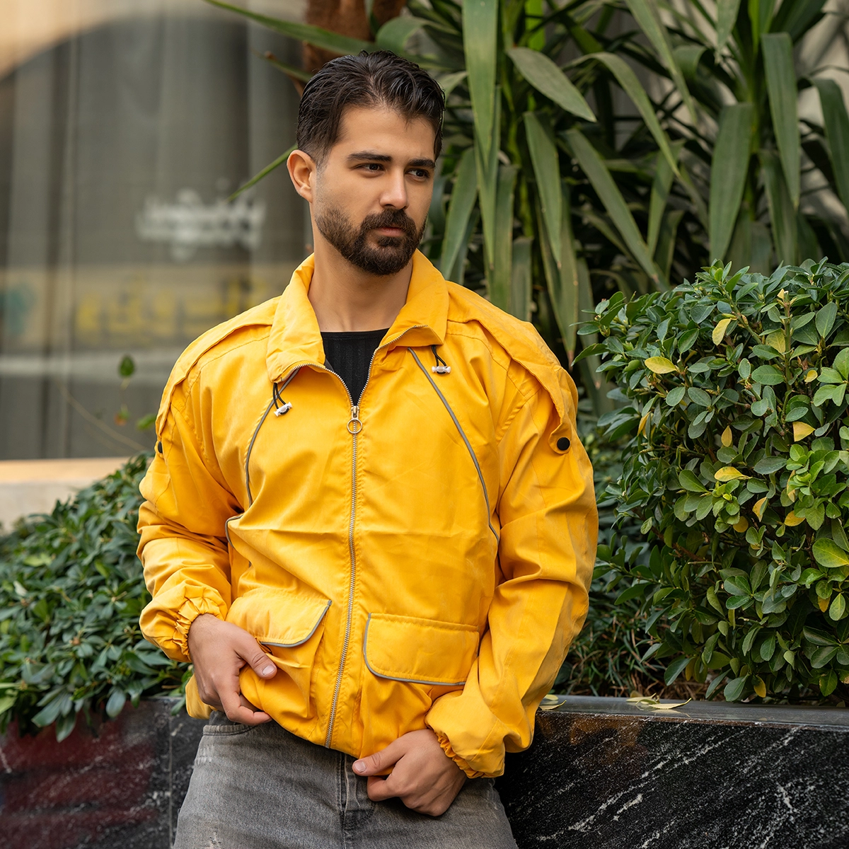 کاپشن میکرو زرد مردانه مدل Panama