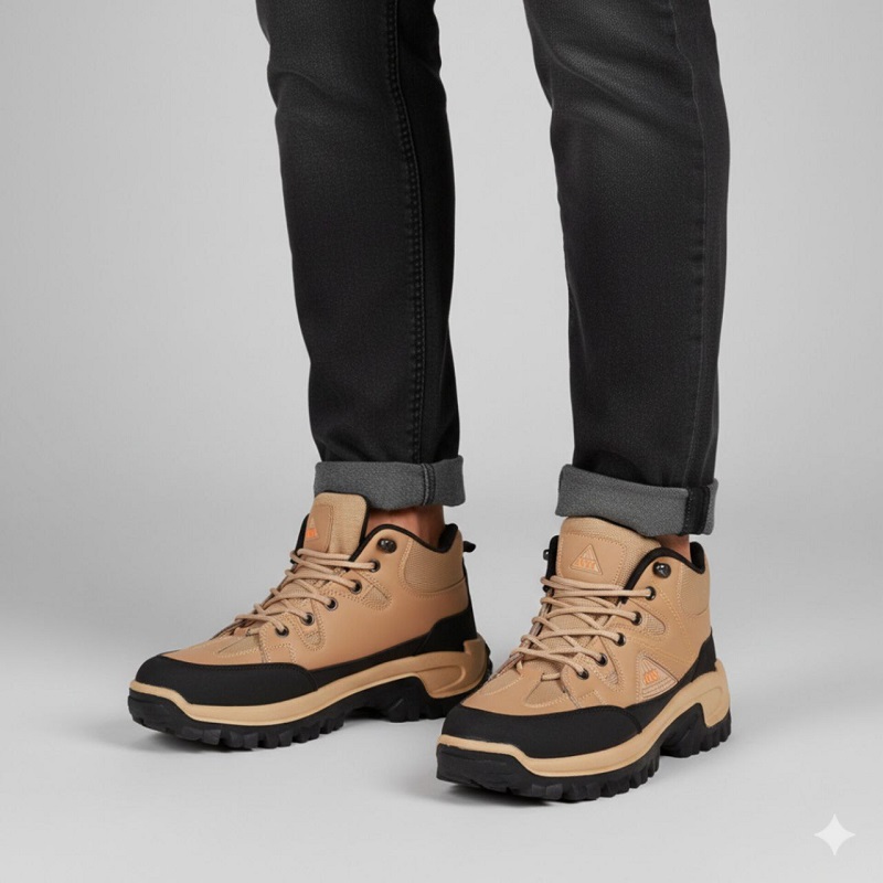 کفش ساقدار مردانه کرم مدل JAX